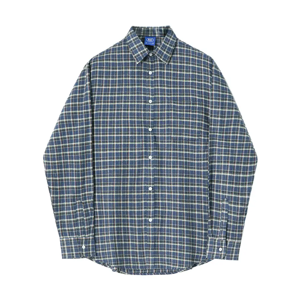 Men's Plaid Loose Trendy Casual Retro Shirt Coat