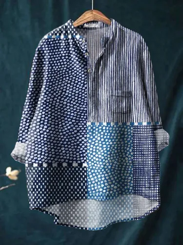 Women's Casual Loose Printed Round Neck Shirt Zcs326 - Shop at LoveMi