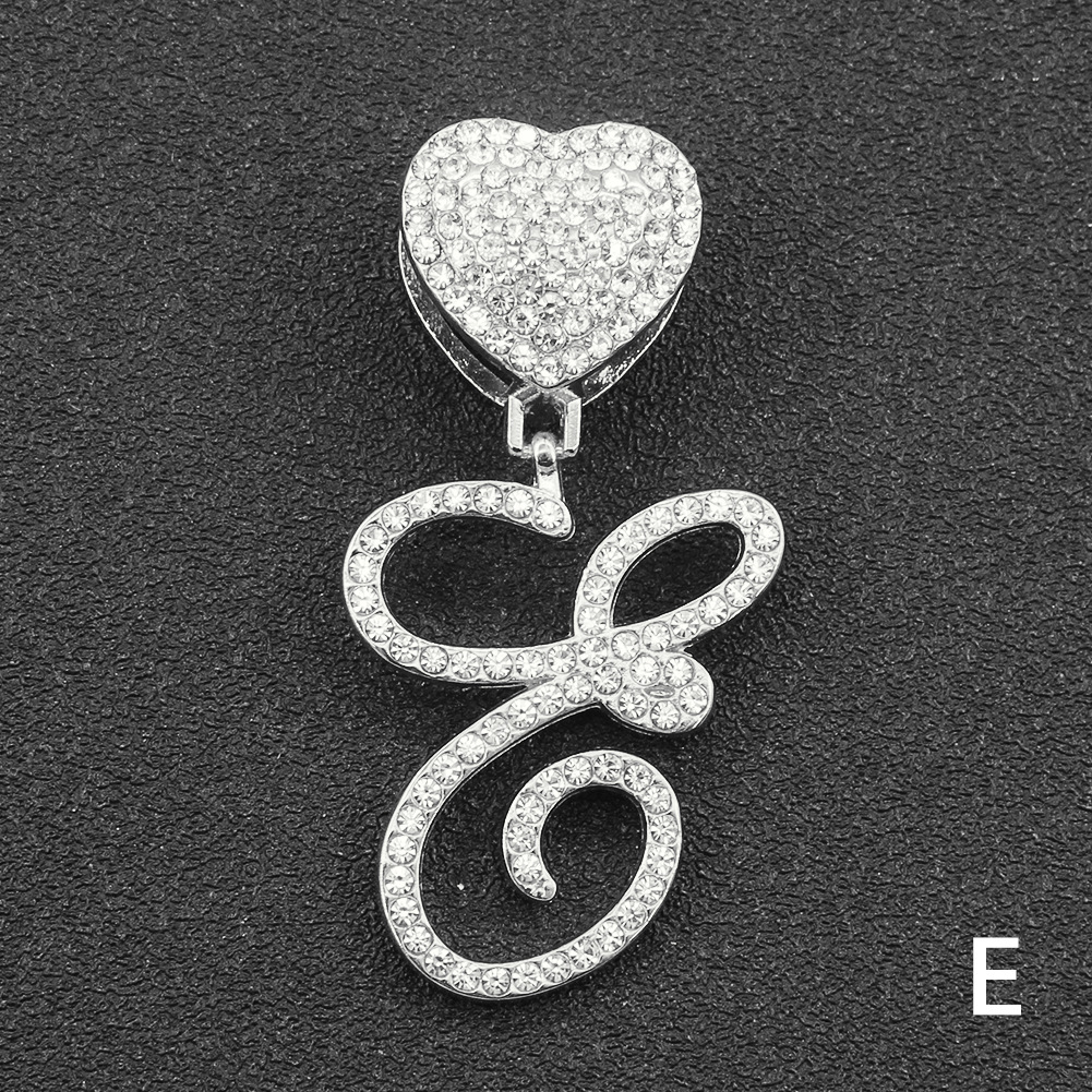 English Letter Pendant Necklace With All Diamonds