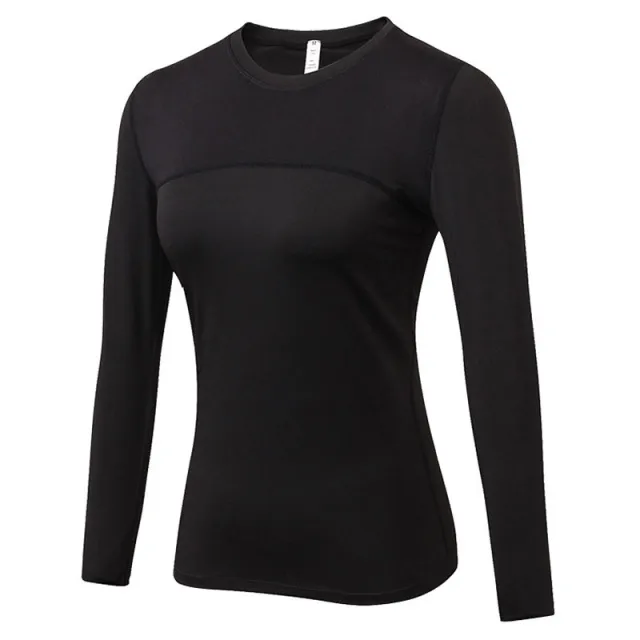 Women's Tight PRO Fitness Running Yoga Sports T shirt Black - Shop at LoveMi