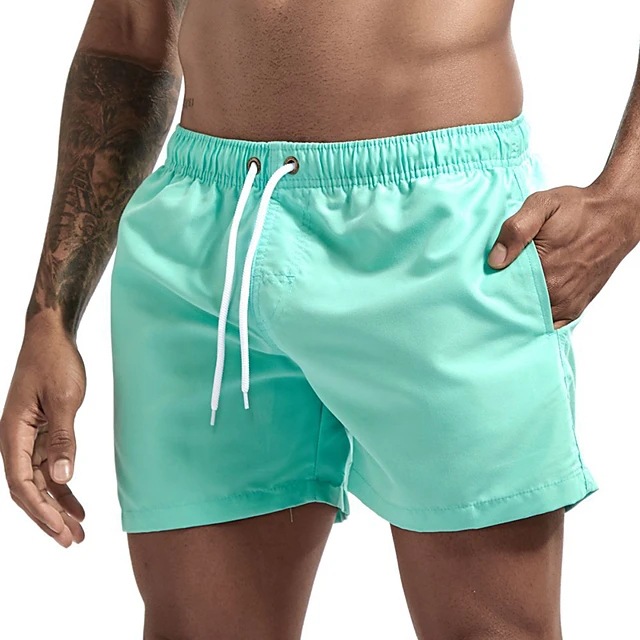 Title 8, Shorts de praia masculinos casuais em cor doce