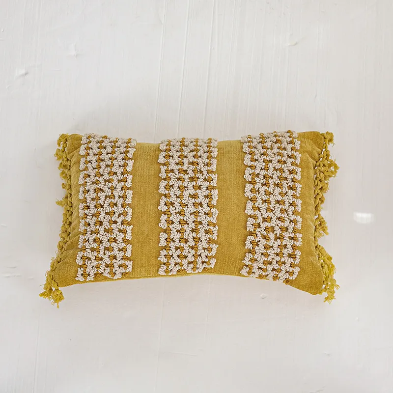 Bohemian Ethnic Style Loop Velvet Handmade Embroidery Cushion Cover Home Sofa Decoration - Youni