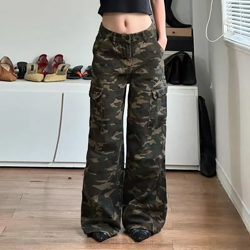 Loose Camouflage Workwear With Pocket Jeans - Camouflage Color-L