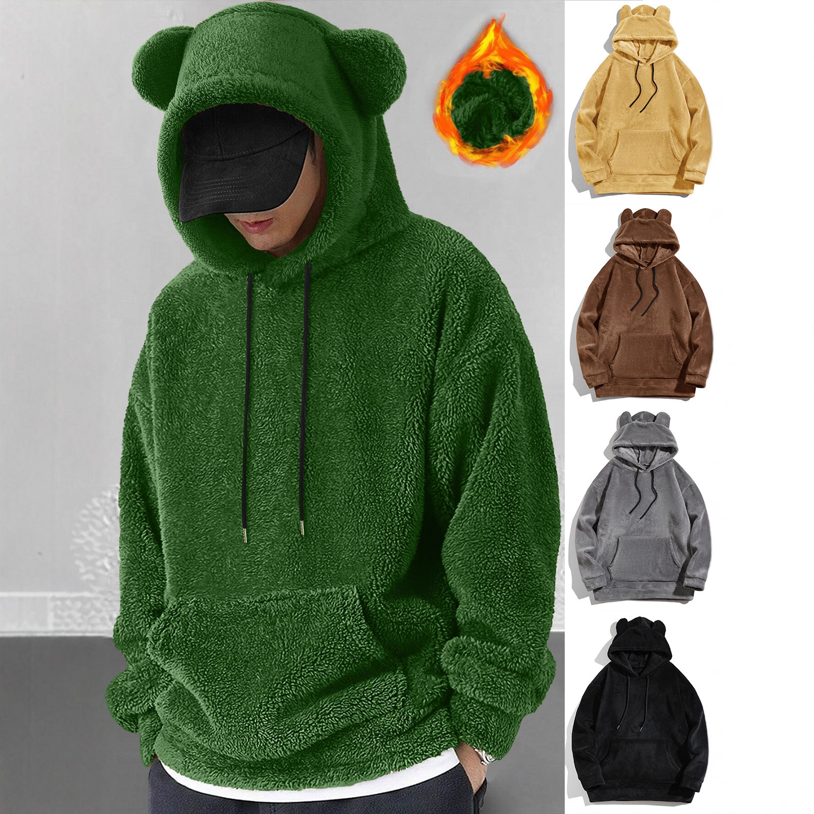 Men's Casual Cool Fashion Sweater Coral Fleece Jacket