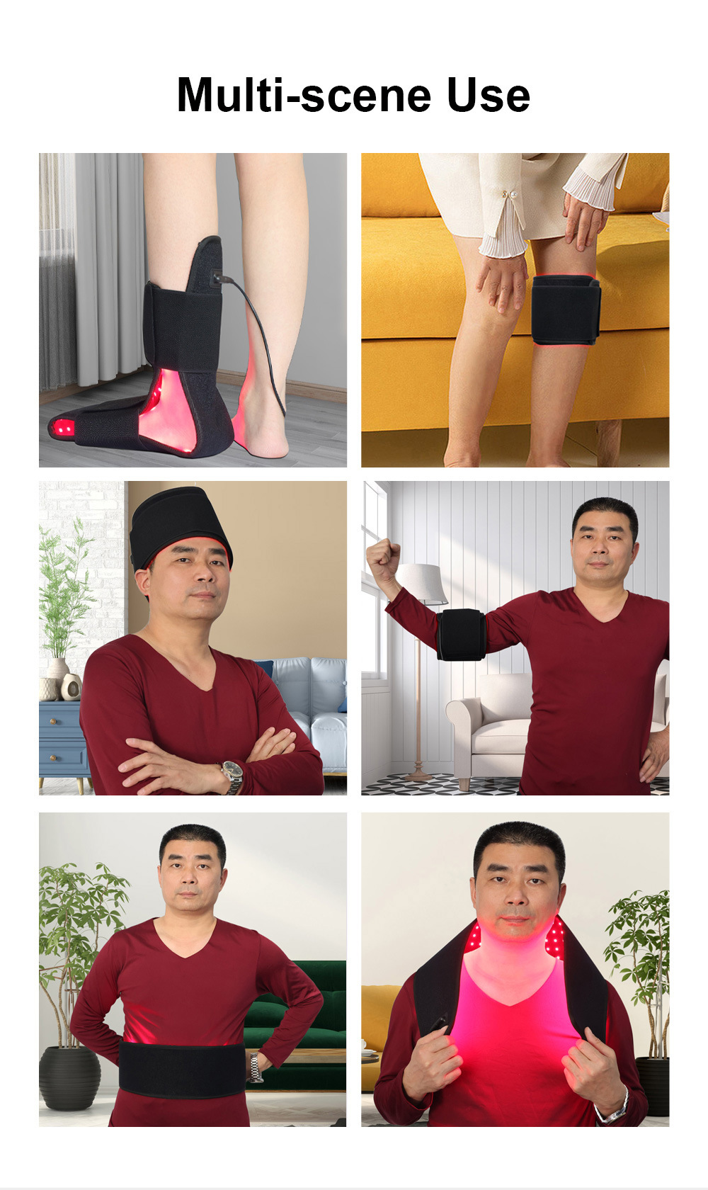 Red Light Belt Physiotherapy Instrument Infrared Knee Pad Shoulder Waist Leg — foto 13