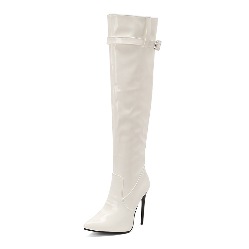 Womens High-heeled Pointed-toe Above-the-knee Thigh-high Boots