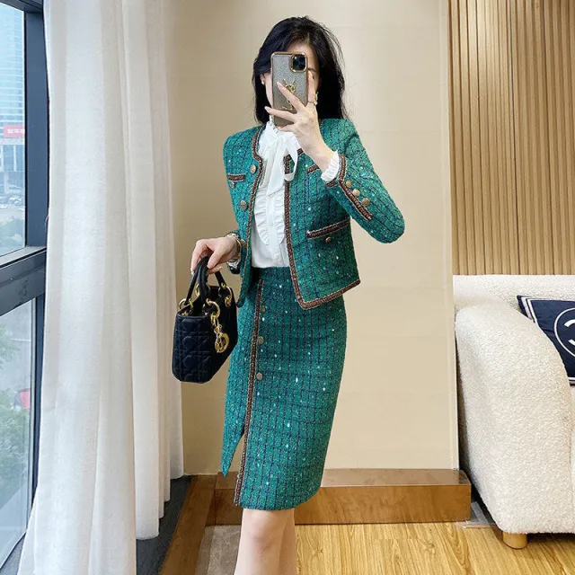 Casual All match Loose Warm Slim fit Flattering French Classic Style Green - Shop at LoveMi