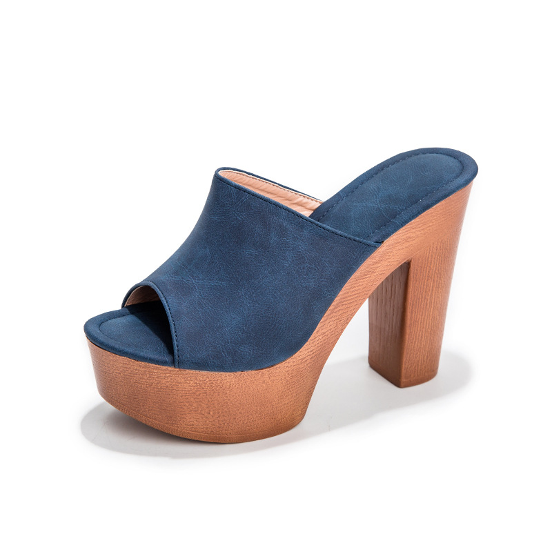 Platform High-Heel Slippers
