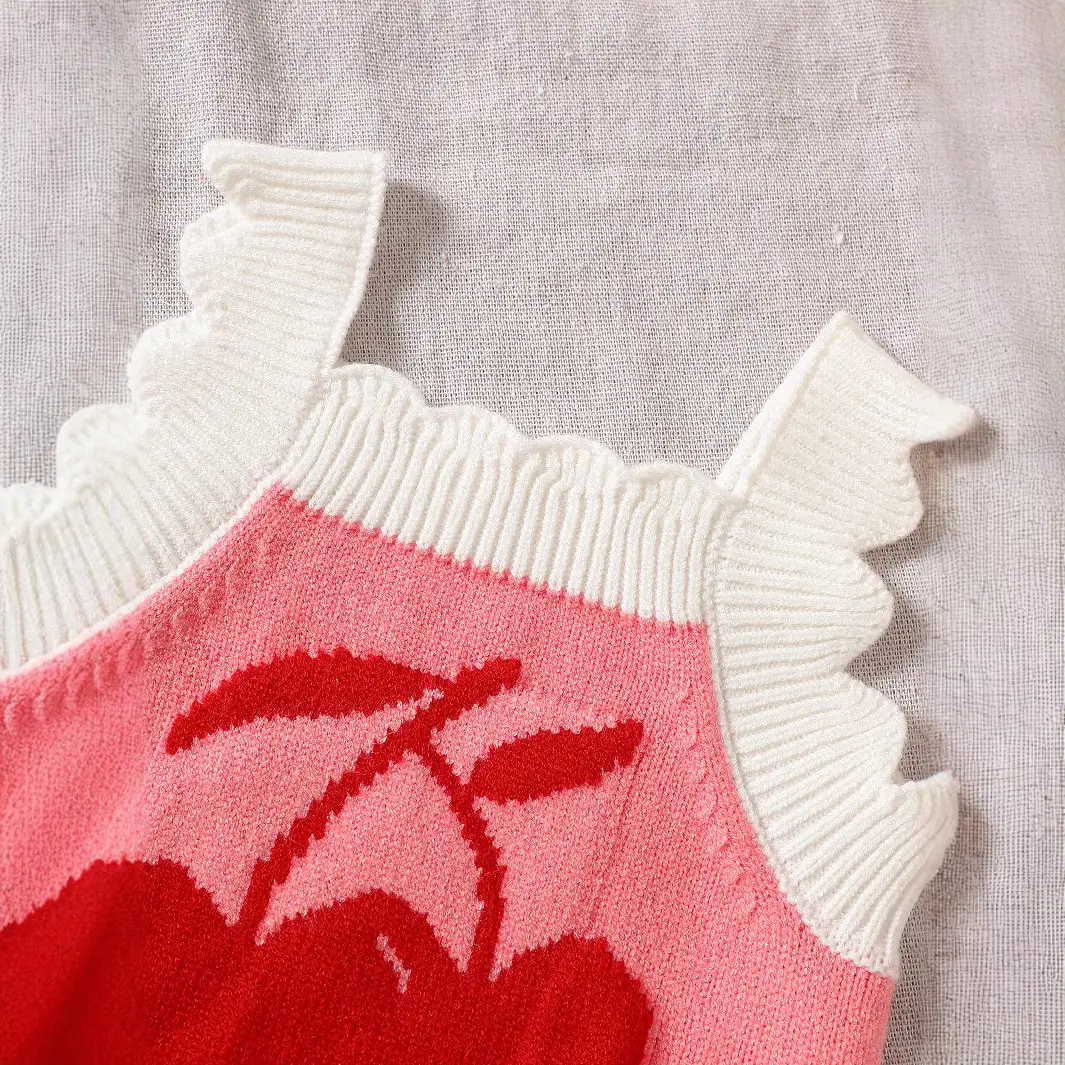 Triangle Rompers Cartoon Strawberry Embroidered Sweater Sweet Infants