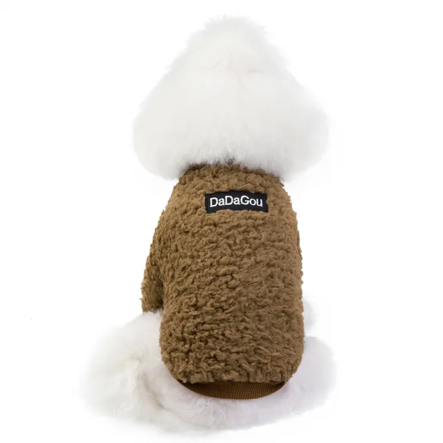 Pet Cat Dog Clothes Autumn And Winter Velvet Coat Brown - Shop at LoveMi