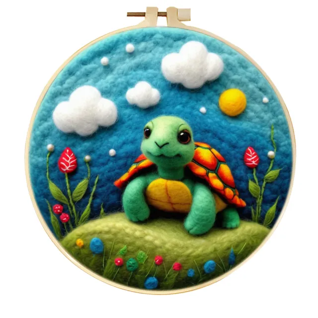 Poked Wool Felt Painting With Embroidery Frame Material Package Mzh1559 - Shop at LoveMi