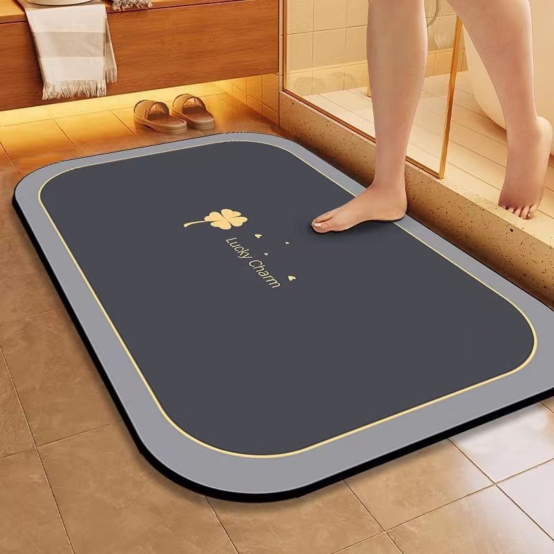 Bathroom Floor Mat Diatomaceous Earth Water-absorbent Non-slip Rug