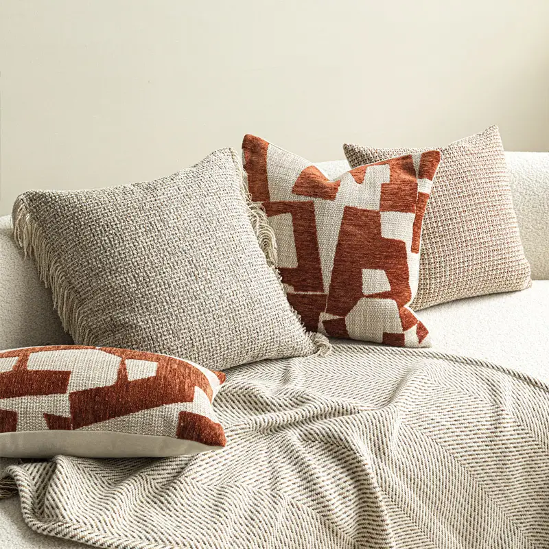 Sofa Throw Pillow Abstract Geometric Mid-century Style Lumbar Cushion