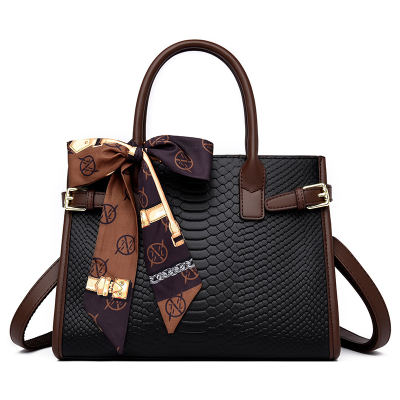 Snake-Print Leather Crossbody Bag, picture 6 of 7