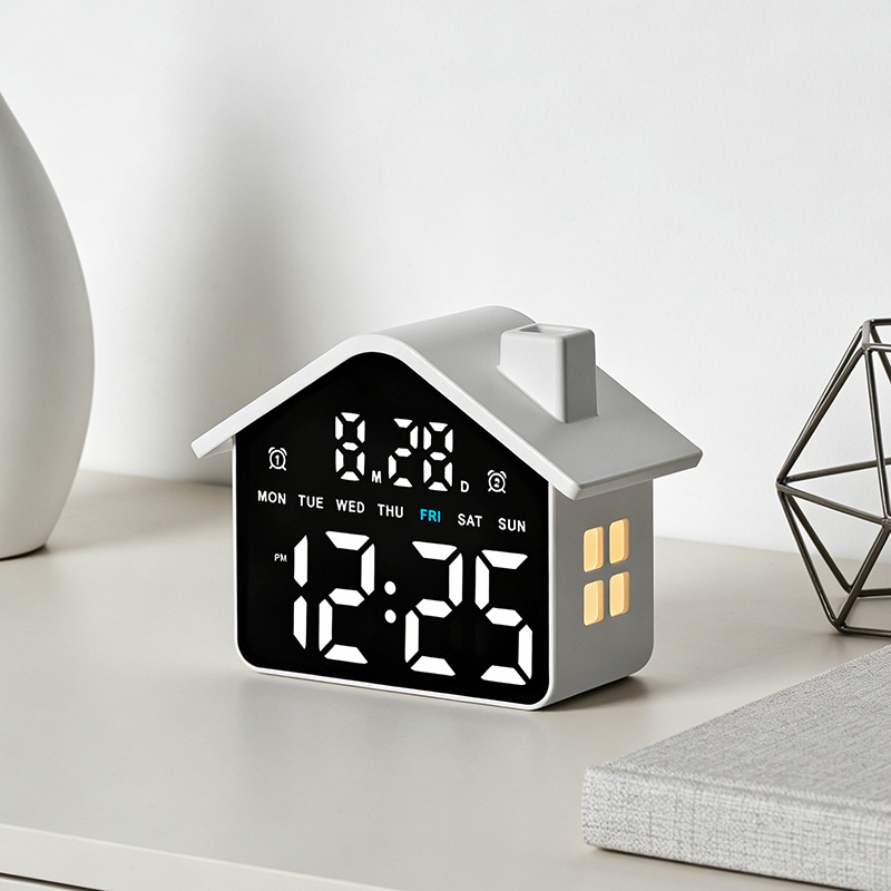 House-shaped Night Light Clock