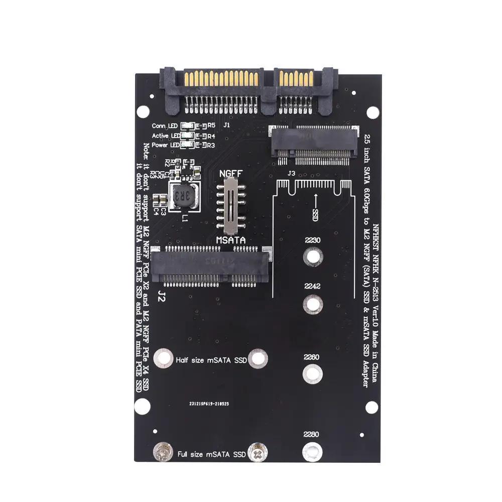 SATA3 to M2 NGFF MSATA SSD Conversion Card Adapter