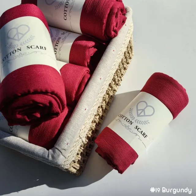 Fashion Bag Scarf Rayon Natural Wrinkle Scarf 19Wine Red - Shop at LoveMi