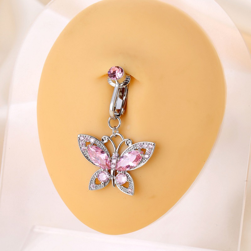 Punch-free Big Bowknot Pendant Navel Stud