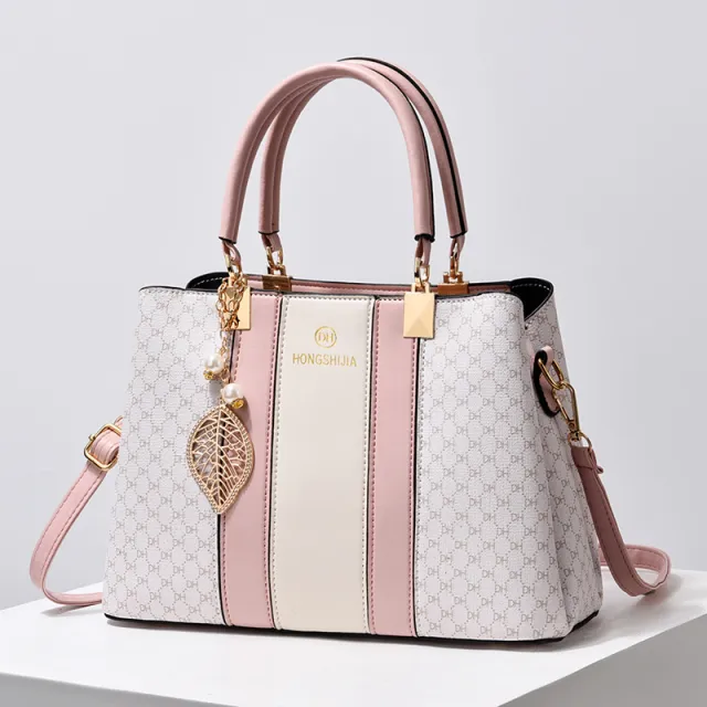 Women's Elegant Contrast Color And Versatile Crossbody Large Capacity Shoulder Handbag Pink - Shop at LoveMi
