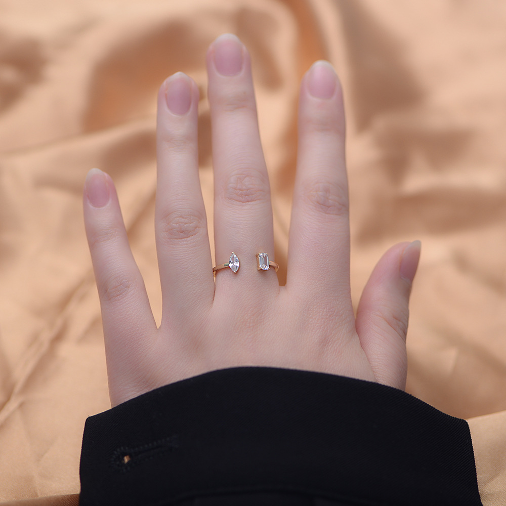 European And American Ins Zircon Sterling Silver Ring