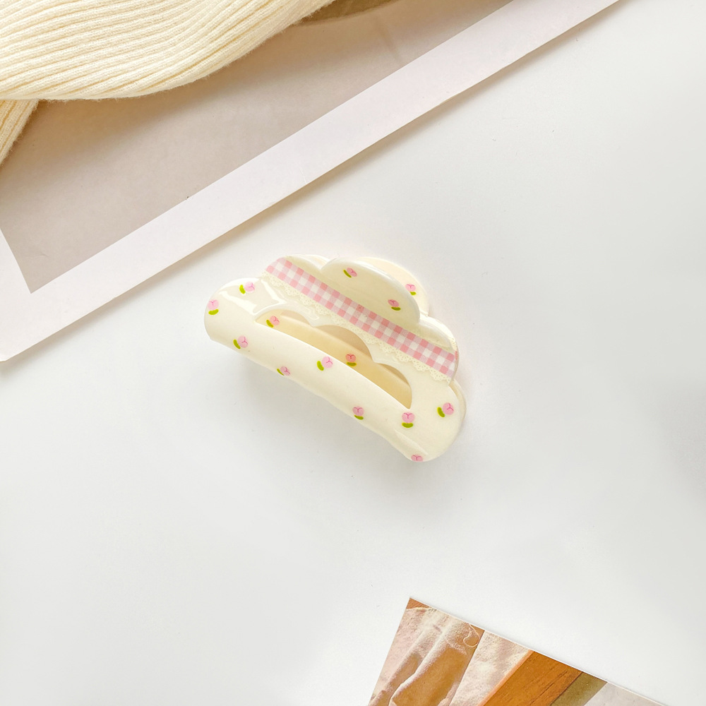 Hairpin Love Floral Plaid Bow Claw Clip