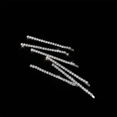 Rhinestone Hair Clip Bar Shaped Clip - Barrettes Single Rhinestone - View 1