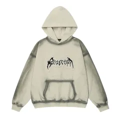 European And American Embroidered Frayed Hem Design Hoodie - Red - View 1