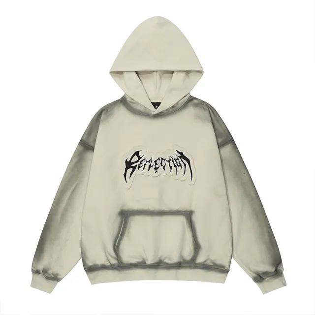 European And American Embroidered Frayed Hem Design Hoodie Red - Shop at LoveMi