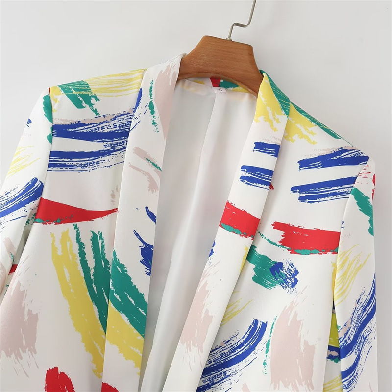 Casual Hipster Graffiti Printing Suit Jacket