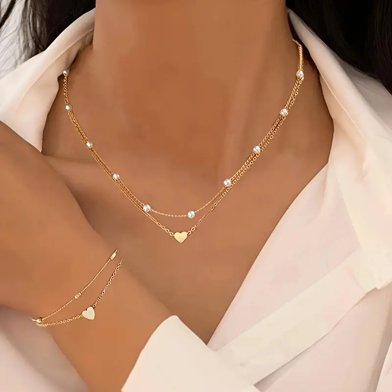 Double-layer Stacked Bag Round Beads Love Pearl