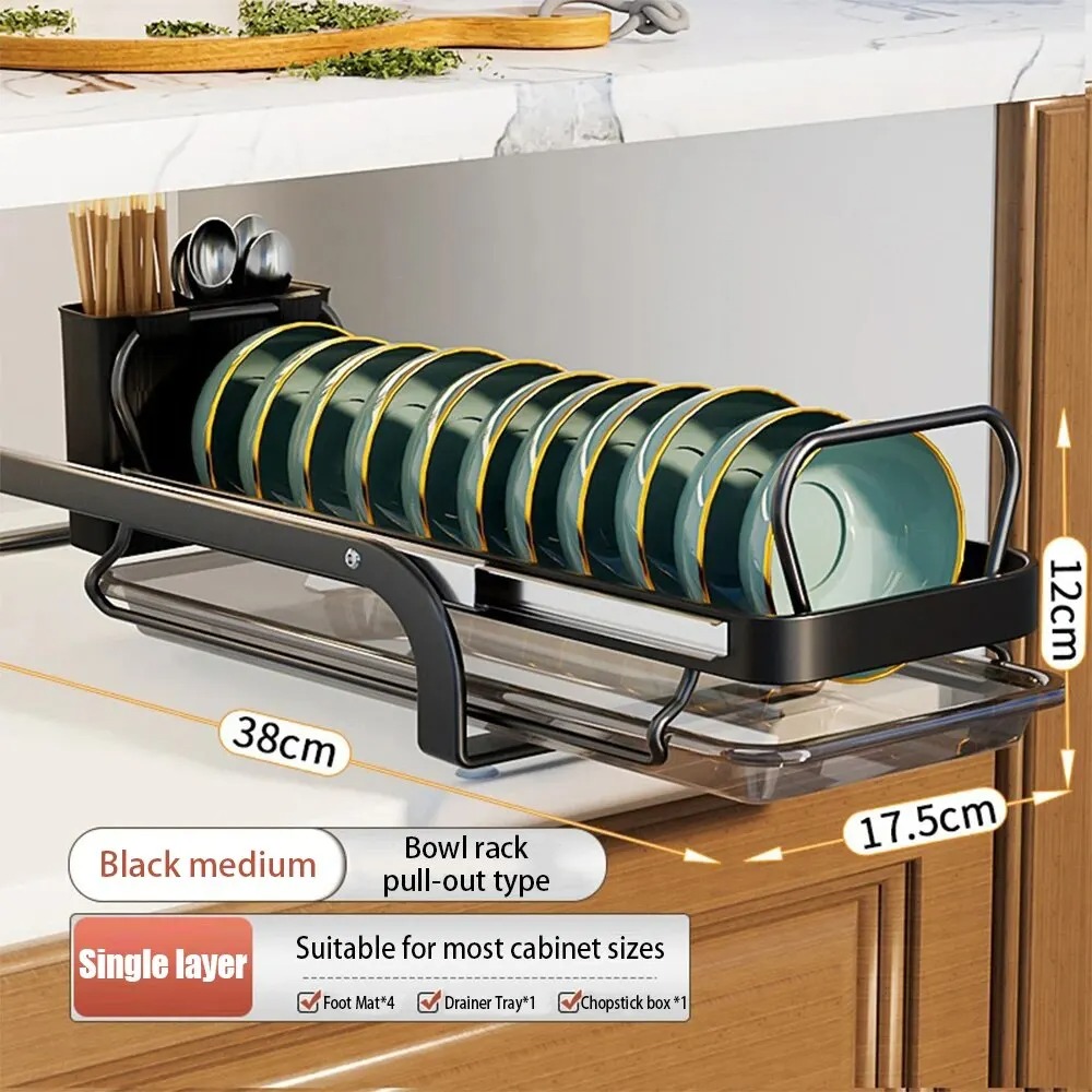 Single Layer Bowl Rack Black