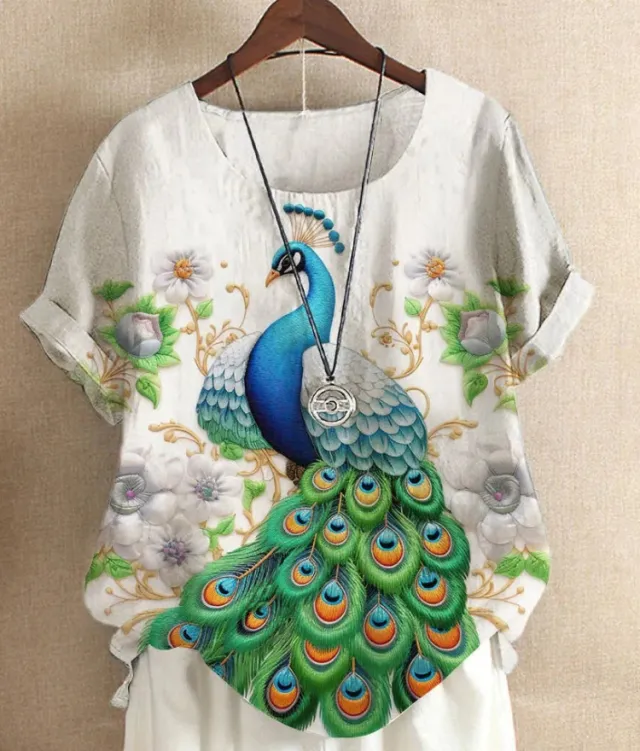 New Short sleeved T shirt Flower And Plant Painting 3D Digital Printing Top Style 1 3Xl - Shop at LoveMi