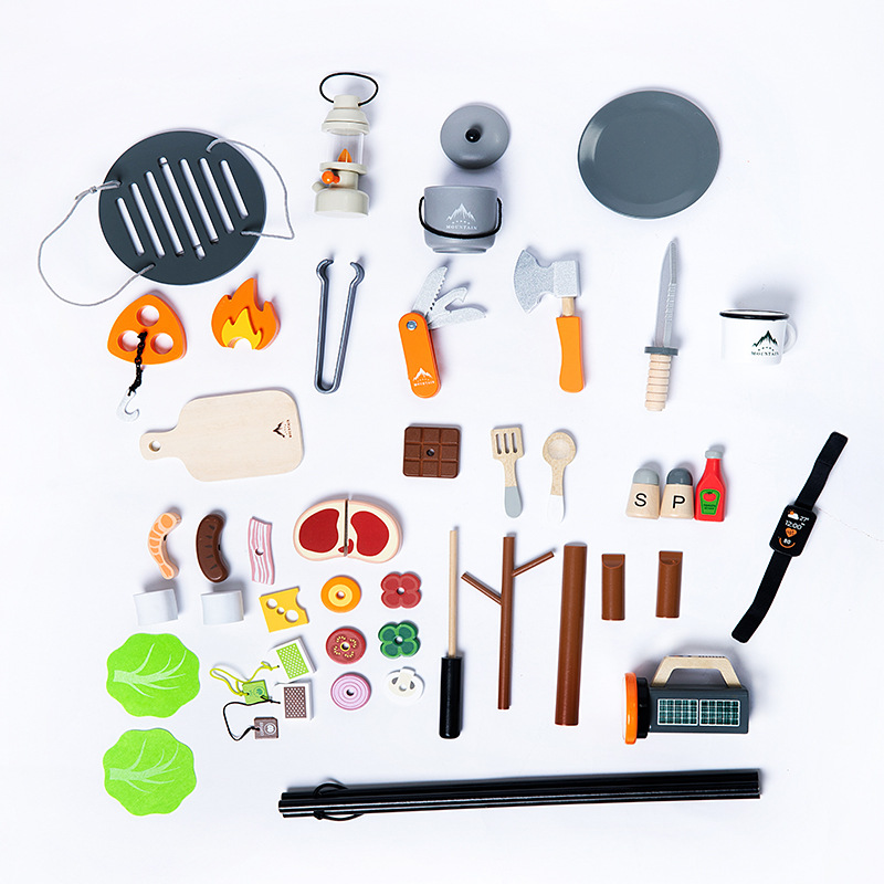 Wooden Camping BBQ Toy Childrens Pretend Kitchen Playset — foto 2