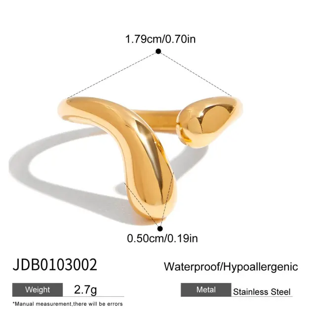 Water drop Ring Titanium Steel Non fading Jewelry Light Luxury Jdr0104002 - Shop at LoveMi