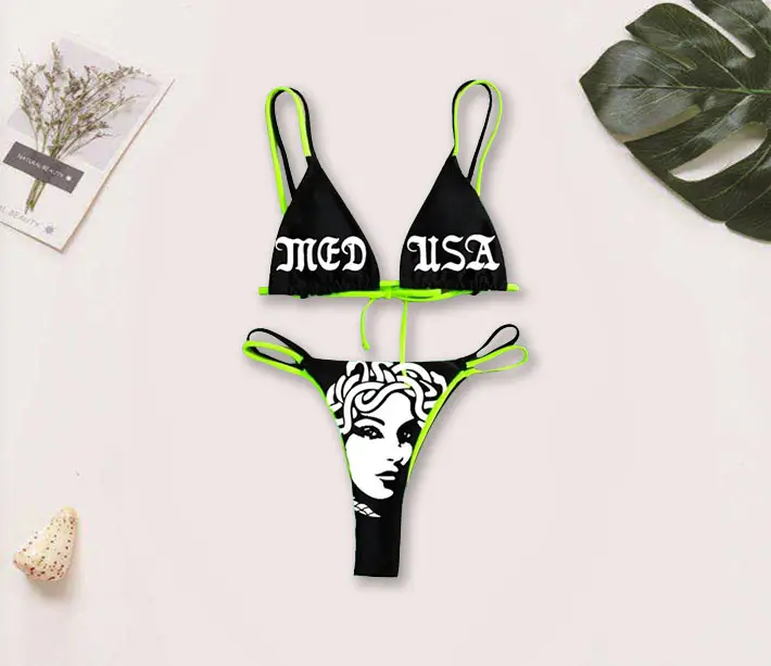 New Funny Bikini Sexy Curve Skull Tube Top Swimsuit