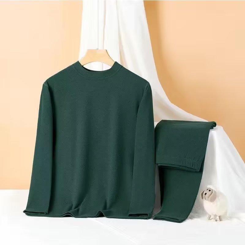 Fleece-lined Casual Warm Keeping Sports Men's Thickened Women's Long Sleeve Undershirt Long Johns Suit
