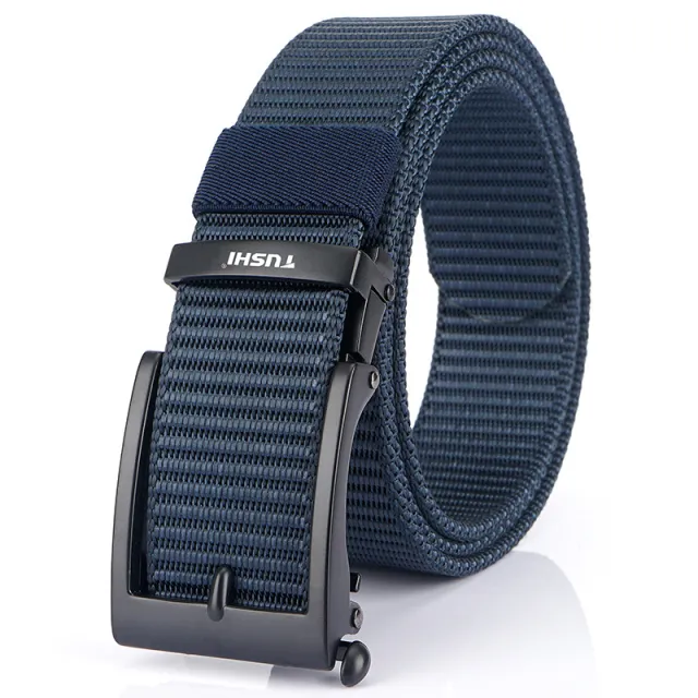 Men's Casual Fashion Automatic Buckle Canvas Belt Blue - Shop at LoveMi