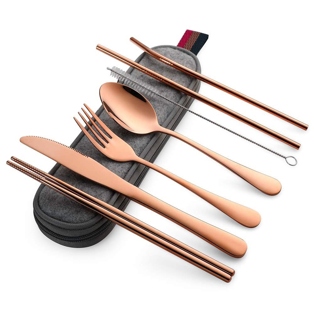 Gray Bag Rose Gold Tableware