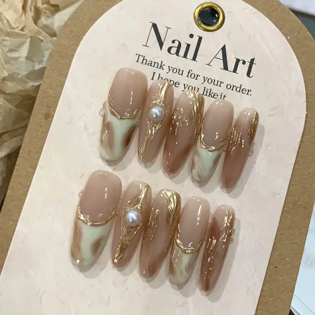 Handmade Wear Nail Autumn And Winter Manicure Ellipse - Shop at LoveMi