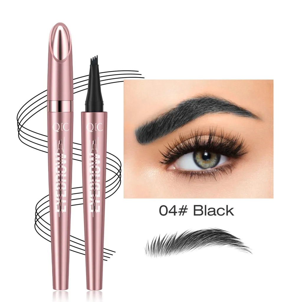 Waterproof And Smooth Not Smudge Four-fork Liquid Eyebrow Pencil - No4 Black