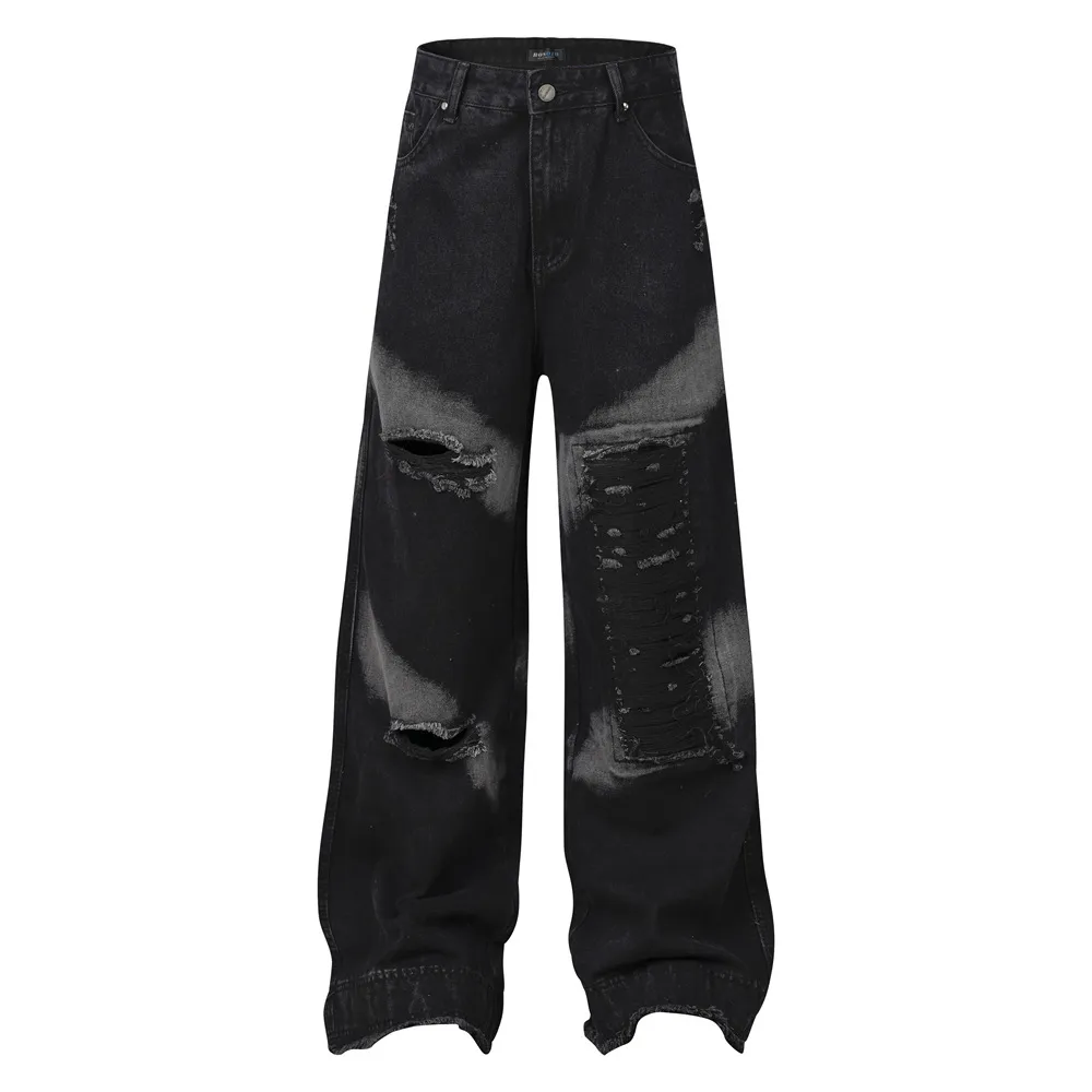 Niche Loose Men And Women Bootcut Pants - Black