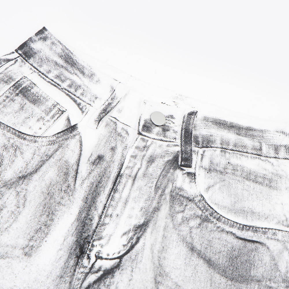 Fashion Dirty Loose Wide-leg Jeans For Men