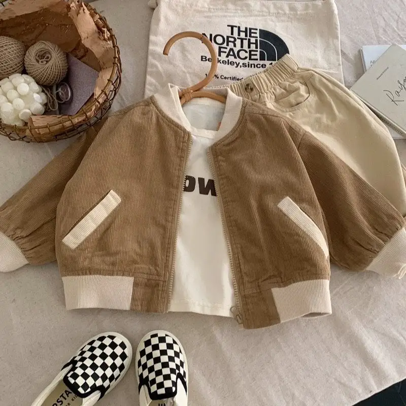 Kids' Overcoat Spring Clothing Japanese and Korean Corduroy