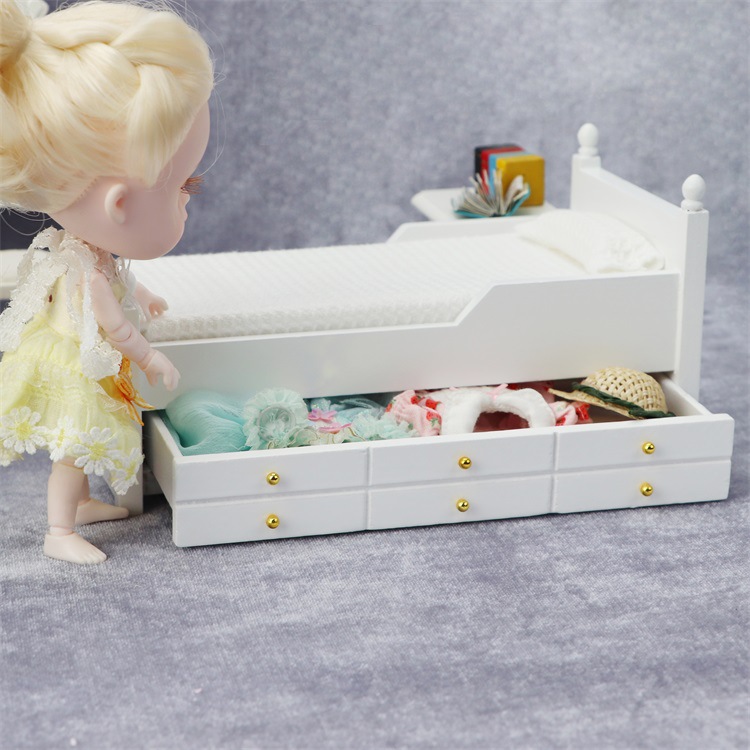 Title 6, Dollhouse Mini Furniture Bedroom Scene Ornaments