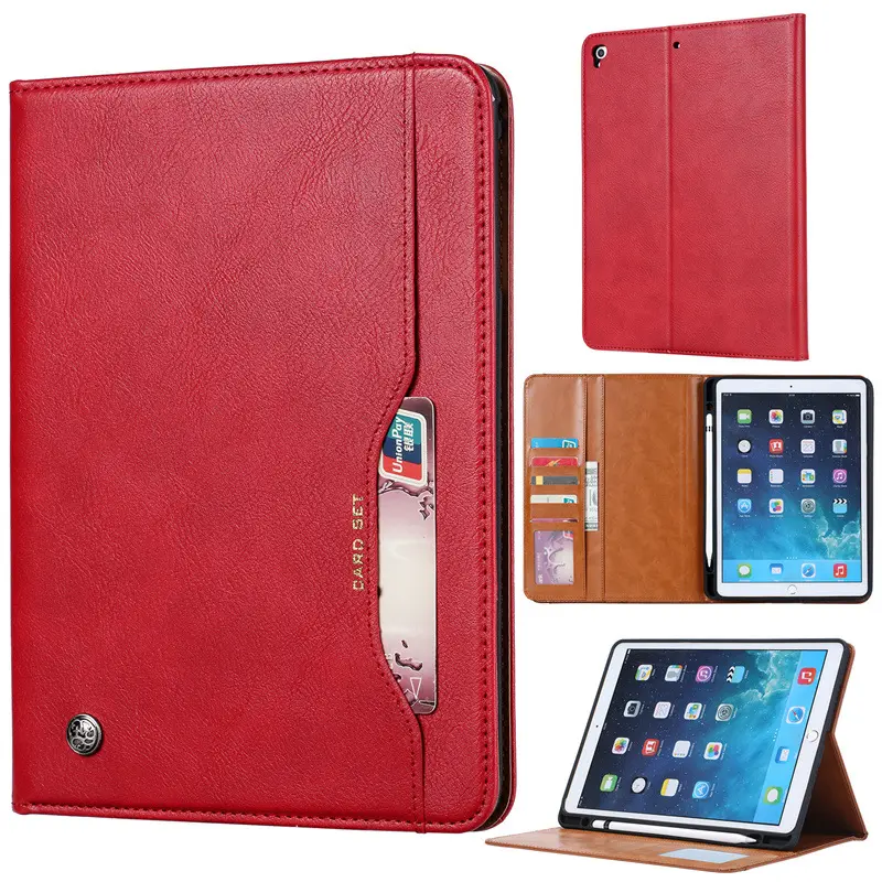 Classic Kneading Leather Business Flip Sleep Protective