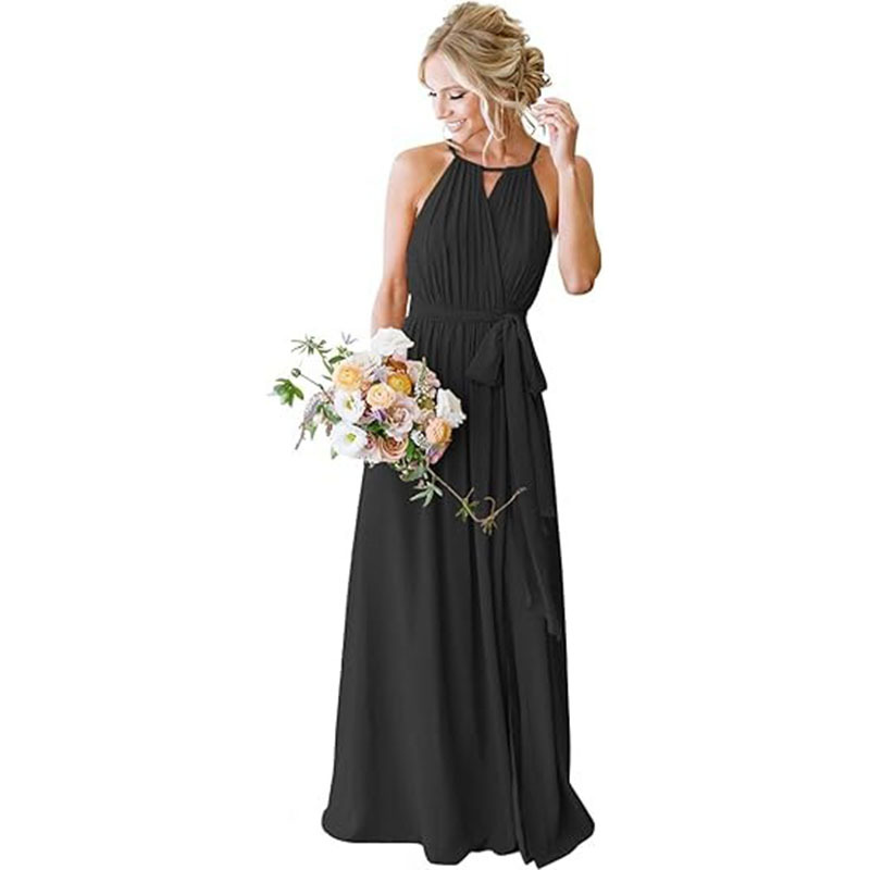 European And American Style Women Strap Chiffon Bridesmaid Dress Long Picture Color 1 Ussize8 - Shop at LoveMi