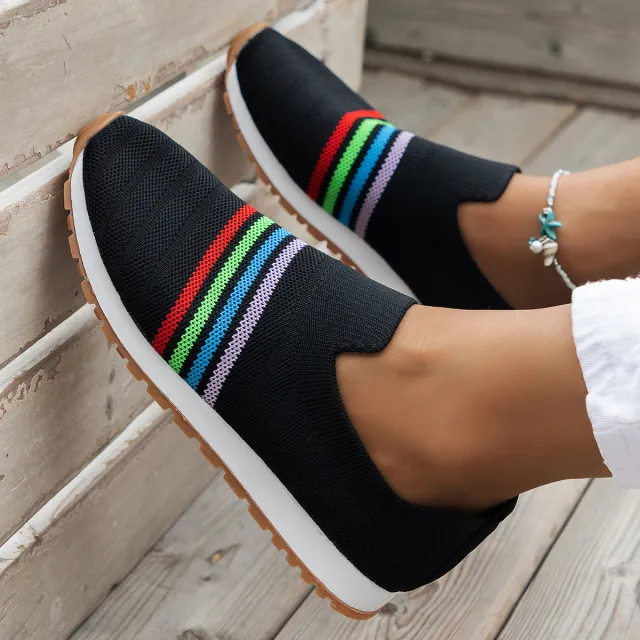Casual Flat Sneaker European And American Plus Size Comfort Lightweight Pumps Black - Shop at LoveMi