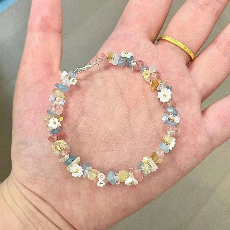 Dopamine Color Crystal Flowers Bracelet