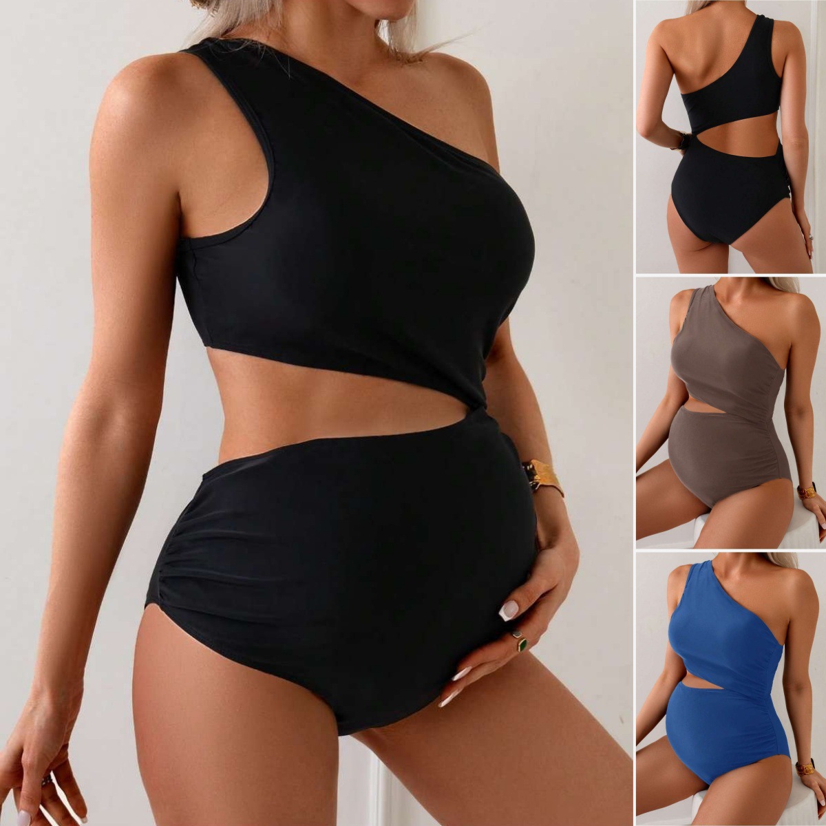 Maternity Hollow-Out Sexy Bodycon One-Piece Swimsuit