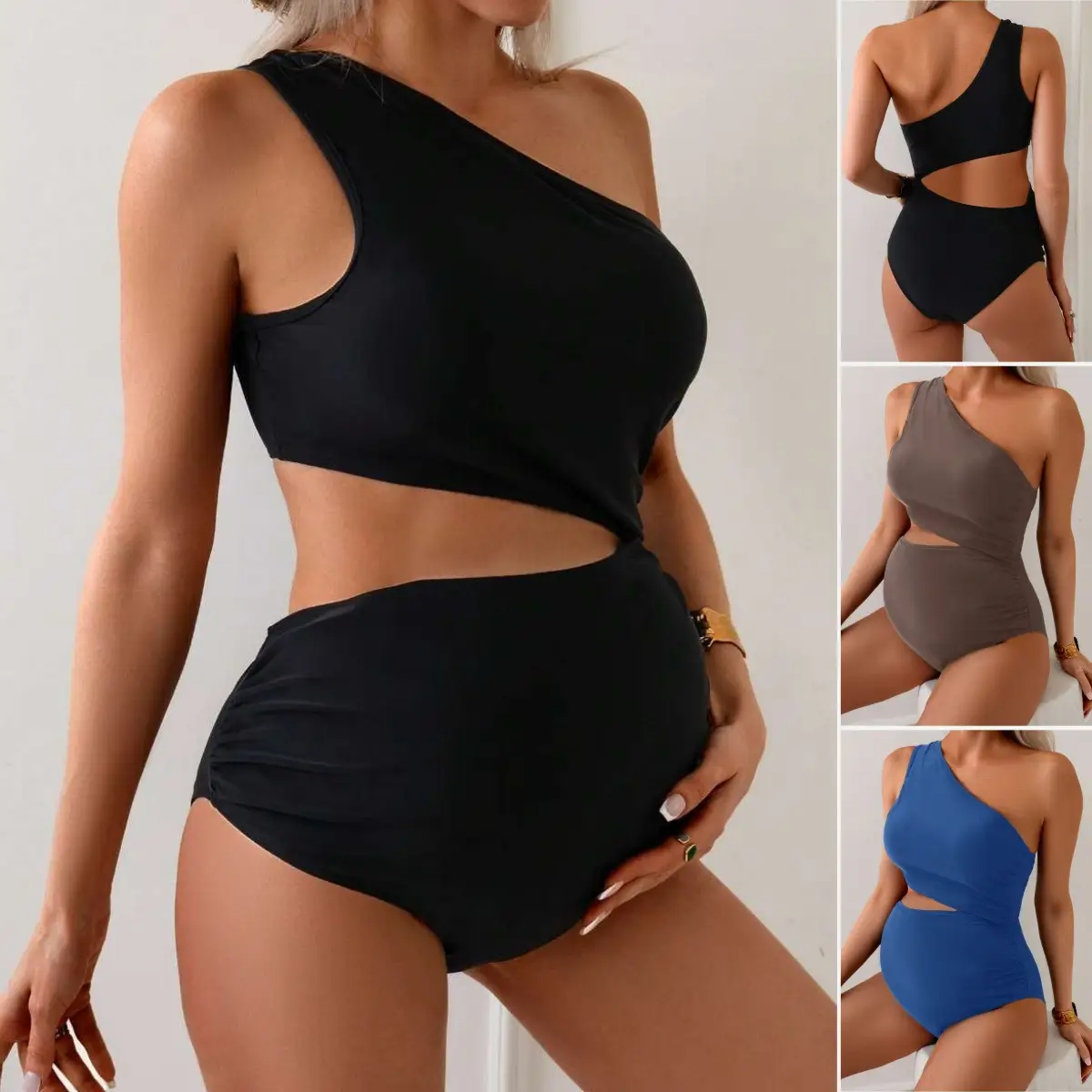 Maternity Hollow-Out Sexy Bodycon One-Piece Swimsuit